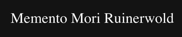 Memento mori Ruinerwold